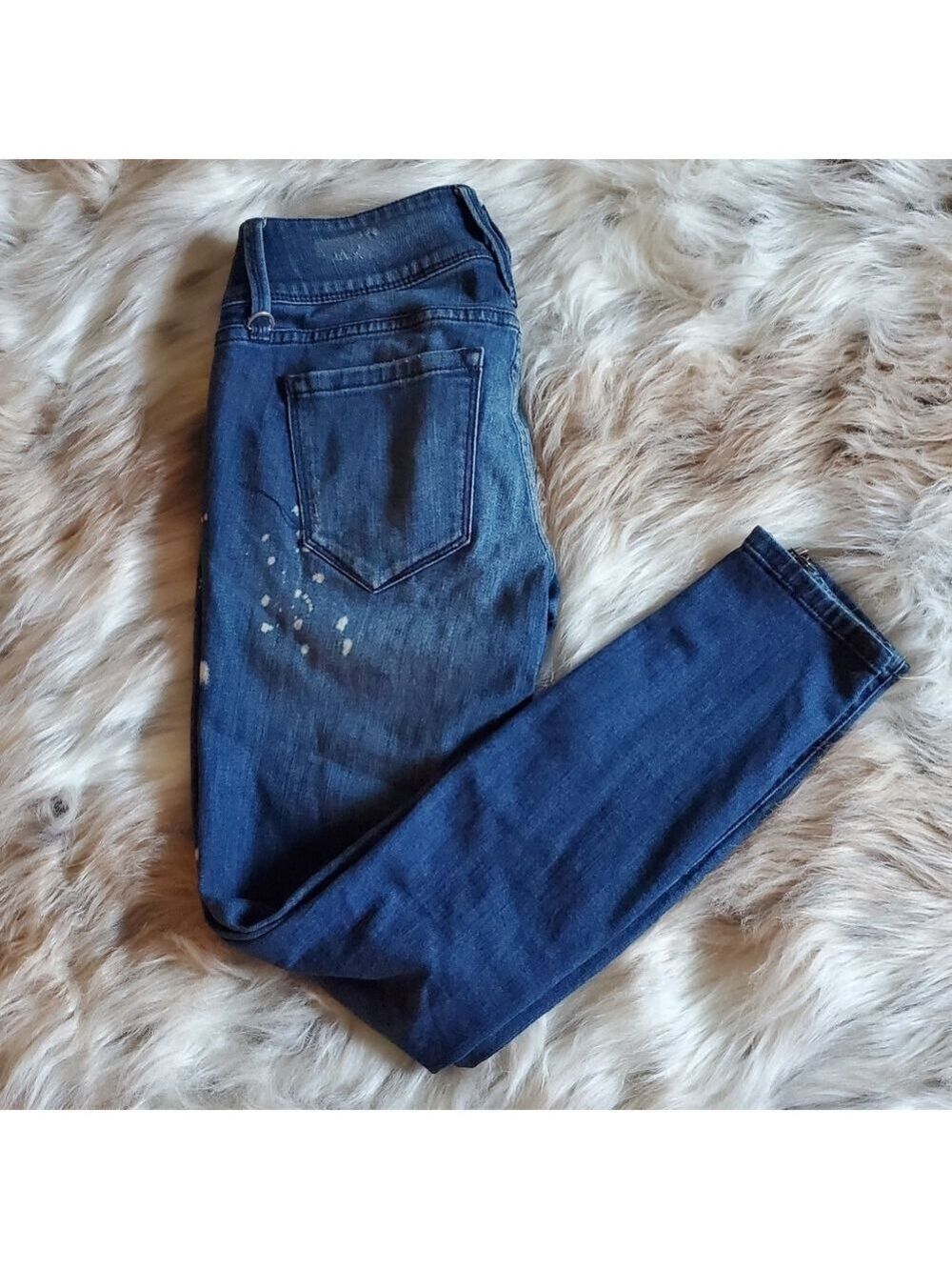 Bebe Skinny Jeans Paint Splatter